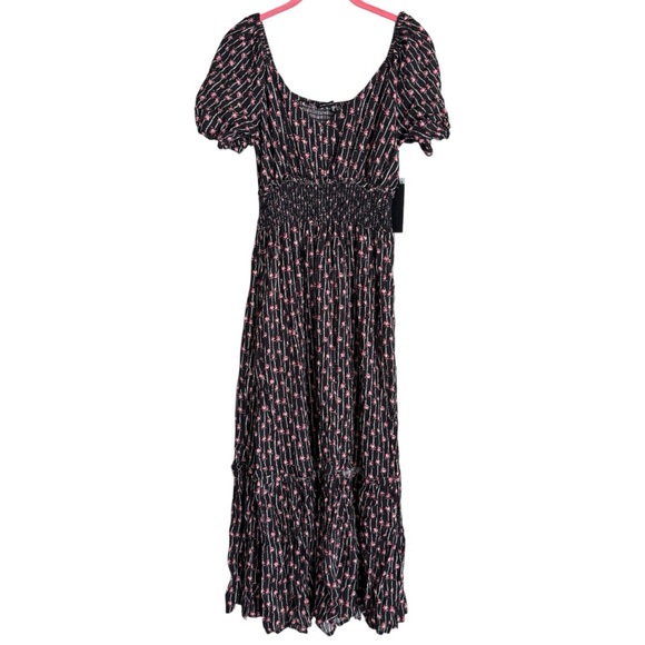 Black Tape Black and‎ Pink Floral Maxi Dress Sz S NWT - Picture 2 of 12